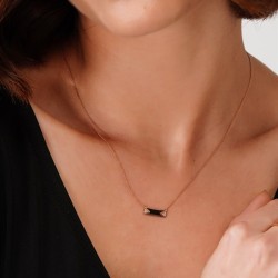 0.03 Karat Pırlanta Kolye Ucu Rose 14 Ayar