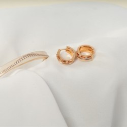 0,34 Karat Pırlanta Küpe Rose 14 Ayar