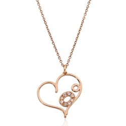 0,02 Karat Pırlanta Kolye Rose 14 Ayar