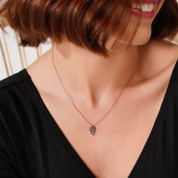 0,02 Karat Pırlanta Kolye Ucu Rose 14 Ayar