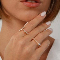 0,12 Karat Pırlanta Yüzük Rose 18 Ayar