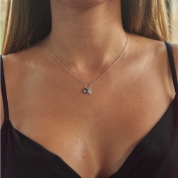 0,14 Karat Pırlanta Göz Kolye Beyaz 18 Ayar