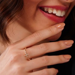 0,15 Karat Pırlanta Yüzük Rose 18 Ayar
