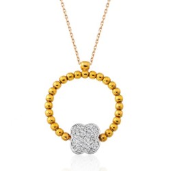 0,25 Karat Pırlanta Kolye Rose 14 Ayar