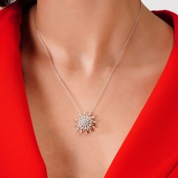 1,43 Karat Pırlanta Kolye Ucu Beyaz 18 Ayar