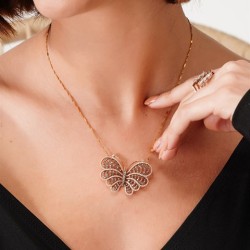 1,97 Karat Pırlanta Kolye Rose 18 Ayar